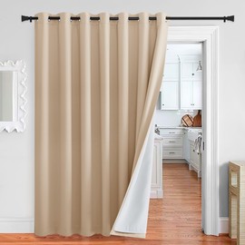 NICETOWN Living Room Noise Reducing Curtain, Privacy Protection & Completely Shaded Lower PM2.5 Particles Drape, Lined Insulated Window Treatment Panel(Biscotti Beige, 1 Piece, W100 x L84)