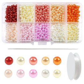 TOAOB 1,000 Pieces 4 mm Glass Beads Round Beads for Jewellery Making