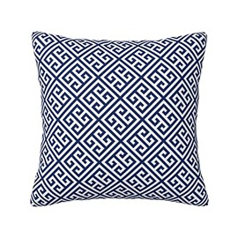 Ubouigr Navy Blue Greek Key Maze Frame Throw Pillow Covers, Super Soft and Breathable Pillowcases for Entryway Guestroom Porch Couch Housewarming,18 X 18 Inches