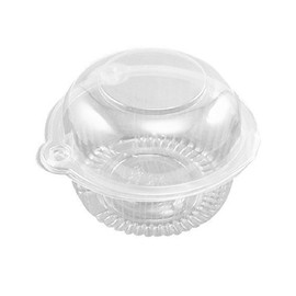 Xshelley 100 pieces PE Material Plastic Single Individual Cupcake Muffin Dome Holders Cases Boxes Cups Pods(12cmX9cm)