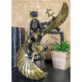 Ebros Gift Egyptian Goddess Mother Isis Ra Holding Ankh Decorative Figurine 9" H