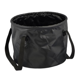 Relaxdays Folding Camping Bin 15 L Collapsible Camping Bucket with Handles, HBT: 23 x 31 x 31 cm, Outdoor, PVC, Black