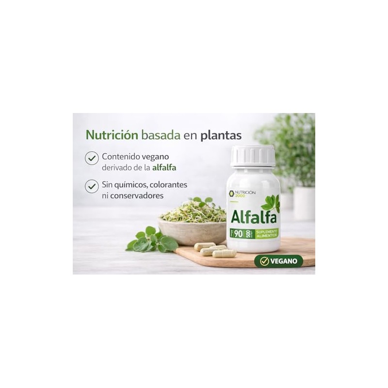 Alfalfa N2000 500 mg, 90 Cápsulas, Concentrado de Alfalfa Liofilizada