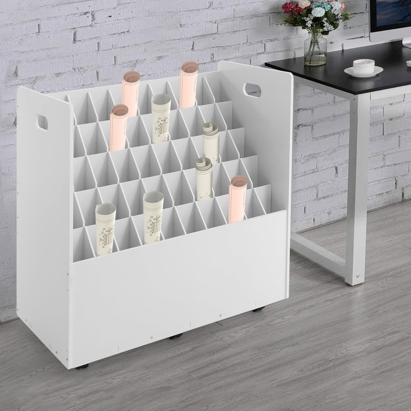 YIYIBYUS Blue Print Storage Organizer - Mobile Roll File Cart,