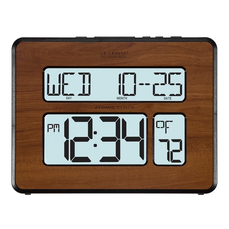 La Crosse Technology 513-1419BL-WA-INT Atomic Large Full Digital Calendar Clock