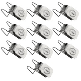 ANDUSTRIAL - Small Durable Clips/Clamps for Displaying Shawls, Leather Hides, Quilts, Mats, Rug Samples, Towels, Fabric On Wall - Wire Backed Alligator Rug Clips - Silver, 10 Clips