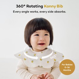 Konny Baby Bibs 5-Pack, 360 ​​° Rotate, Newborn Gifts, Soft and Absorbent Bandana Drooling for Boys Girls baby Essentials - Set 11(Red Flower, Beige, Mimosa, Lavender, Pink Gingham)