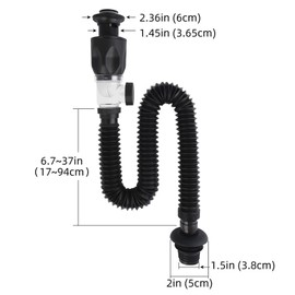 BCENG Sink Drain Kit with Waterproof Tape and Pop-Up Drain Plug, Siphon Drain Hose for Bathroom, Kitchen Sink, Odour-Proof and Leak-Proof Siphon Sink Kit