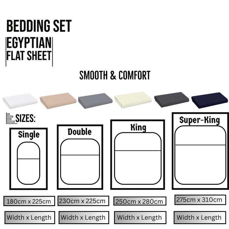 Funky Gadgets Single Bed Flat Sheets White 100% Egyptian Cotton