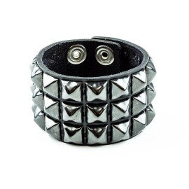 Undisclosed 3 Row Gunmetal Studded  Bracelet