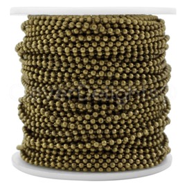 CleverDelights Ball Chain Spool - 100 Feet - 2.0 mm Ball - Antique Bronze Colour - Bulk Roll by CleverDelights