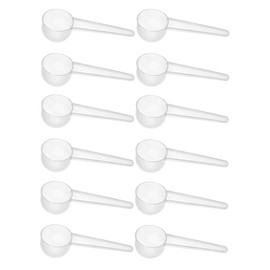 12 Pack Plastic Measuring Scoops, Teaspoon (1 tablespoon/20 mL) Long Handle Scoops for Measuring Coffee Tea Milk Spices Protein Powders Cooking Pet Food (Clear)