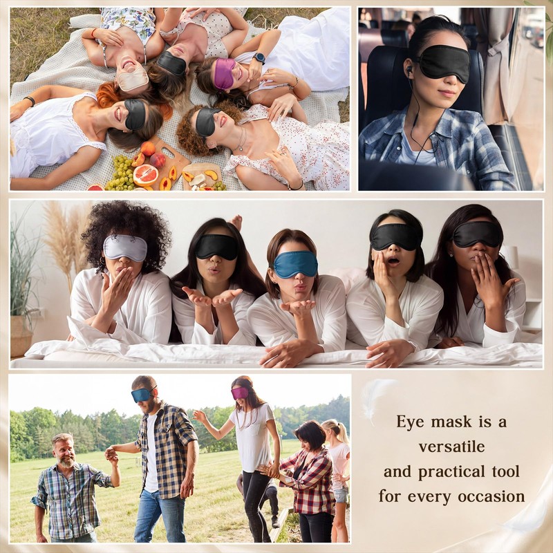 300 Pcs Eye Masks Bulk Sleeping Blindfold with Adjustable Strap