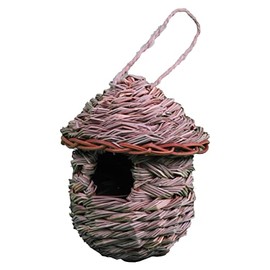 Dehner Natura Premium Alvar Wild Bird Nest Bag / Bird House for Wild Birds, Entrance Hole Diameter 4 cm, Diameter 14 cm, Height 15 cm, Bristle Grass