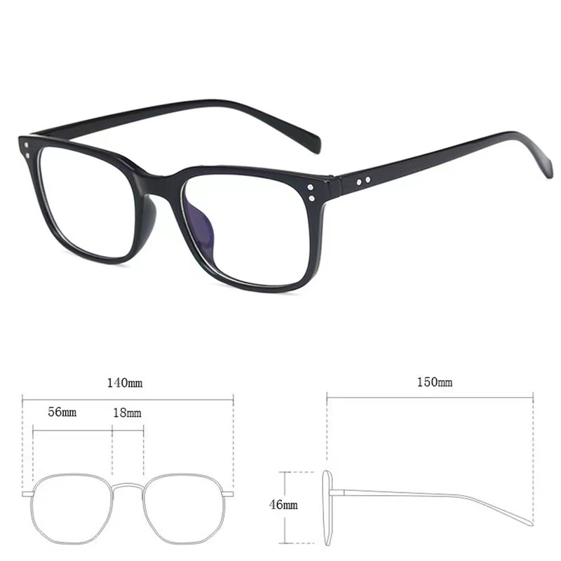 Jcerki Myopia glasses -3.00 nearsighted Distance glasses Black Frame Unisex