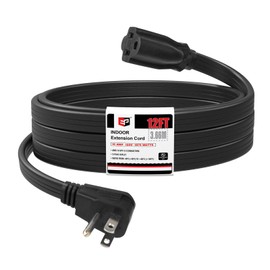 EP 12 Ft Heavy Duty Appliance Extension Cord - 14 Gauge 3 Prong Grounded Cable Wire, Ideal for Air Conditioners, Refrigerators, Microwaves, Washing Machines & More - Indoor Use, Black