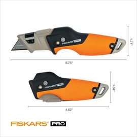 Fiskars Pro Folding Utility Knife, Dual-Lock, 4.5" Folded Size