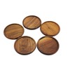 speed mao Natural Wood Round Coasters Set of 5 Brown