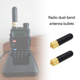 LT Easiyl 2PCS Radio SRH805S SMA-F Female Bullet Antenna 144/430/1200MHz Walkie Talkie Antenna Dual Band Compatible with Baofeng GT-3 UV-5R BF-888s Radio 51x14mm Black