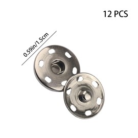 Press Studs 12 Sets Metal Snap Buttons Heavy Duty Press Studs Rust Proof Snaps Fasteners Buttons for Clothes Handbag Craft DIY Supplies (15mm)
