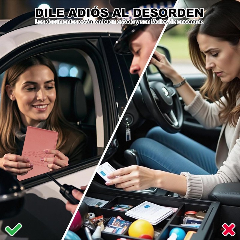 Soporte para Registro y Seguro de Automóvil, Organizador de Guantera