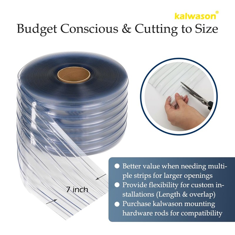 Plastic Vinyl Strip Door Curtain, 148 Ft * 7 in