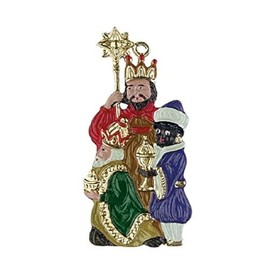 Three Kings Wisemen German Pewter Nativity Christmas Ornament Decoration Germany