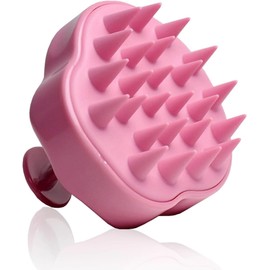 Rizos Curls Cepillo de masaje de cuero cabelludo rosa, estimula el cuero cabelludo, mejora la circulación, promueve el crecimiento saludable del cabello y la salud del cuero cabelludo, para todos los tipos de cabello