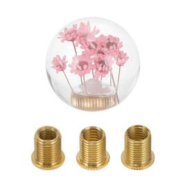 Partuto 1 Set 5.4cm Universal Flower Shift Knob - Car Gear Shifter Knob Round Ball with 3 Adapter for Automatic and Manual Vehicle - Faux Crystal Pink