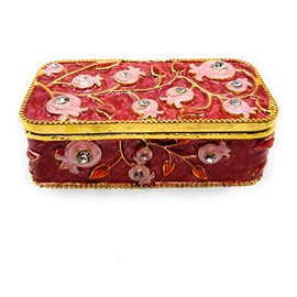 Travel Candlesticks Hand Painted Enamel on Pewter Hand Set with Genuine Austrian Crystals (Pink Pomegranates)