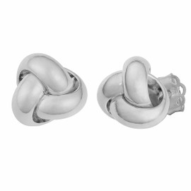 Kooljewelry 14k White Gold Polished Love Knot Earrings
