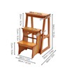 LIAPDG Folding Library Ladder Chair, Wood Folding Library Ladder Chair