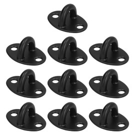 10 Pcs Eye Plate U Hook, Stainless Steel Heavy Duty Ceiling Hooks Wall Mount Hooks for Hanging Swings Chairs Hammocks Black
