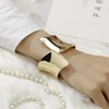 Todenb Gold Cuff Bangle Bracelets,Open Wide Wire Adjustable Bracelets,Irregular Geometry