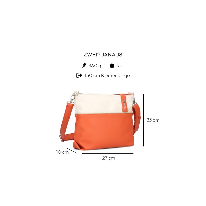 Zwei Jana J8 Women's Crossbody Bag 3 Litre Bi-Colour Canvas