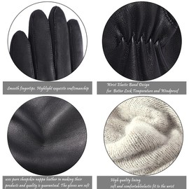 Harssidanzar ladies Italian sheepskin leather gloves - l