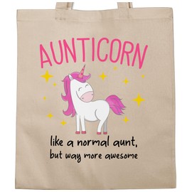 Shirtracer - Aunticorn Cotton Bag - Aunticorn Black, 1 natural white, Unit size