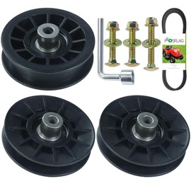 2 Pack 532194326 V-Groove Idler Pulley with 532194327 Idler Pulley 532130969 Belt Replaces 194327 Drive Pulley, Craftsman 194326 for Husqvarna YTH22V46, LGT2654, YTH2348, YTH1542XP Tractors