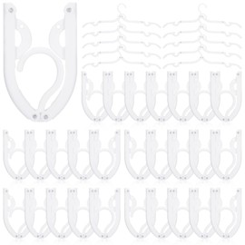 Sieral 40 Pcs Foldable Travel Hangers Plastic Portable Folding Clothes Hangers Cruise Ship Essentials for Travel Cruises Suitcase Dormitory School Hotel Women Laundry Coat Bag Drying (White)