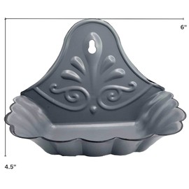 First of a Kind Jabonera de metal esmaltado, bandeja de jabón clásico para baño o cocina, soporte de jabón de metal para baño, decoración de granja, jabonera para jabón de bar, soporte de jabón envejecido (gris)