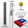 G128 Combo Pack: 16 Ft Telescoping Aluminum Flagpole (Silver) &