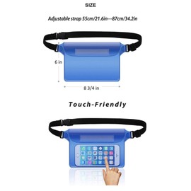 Sport Swimming Beach Waterproof Pouch Dry Bag Waist Fanny Pack Sling Bag Touch Screen Phone Bag, Heavy Duty PVC Plastic Clear Bag (2 Bags, Orange & Yellow)