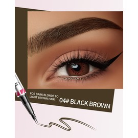 1 Piece Eyebrow Pencil, Waterproof, 2-in-1 Dual-Ended Microblading Eyebrow Pencil, Smudge-proof Eyebrow Pencil, Can Easily Natural Eyebrow Colour (04# Black Brown)