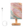 ALAZA Abstract Marble Golden Texture Bedside Table Lamp with USB