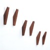 LONANGG Pack 6 Wood Wall Hooks, Black Walnut Coat Minimalist