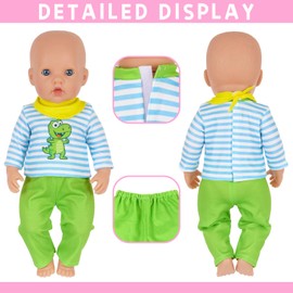 5 Sets 18 Inch Baby Doll Clothes & Accessories - 11 Pcs Mix & Match Outfits with Hoodie, Tops, Pants, Hat, Scarf & Bag for 18'' Girl Dolls (Dolls Not Included)