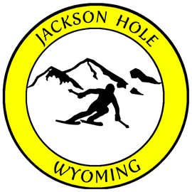 Athena Brands Jackson Hole, Wyoming Sports Skier - Car Truck Window Bumper Sticker Decal - Neon Yellow