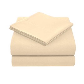 Dzire Linen High Kotton 1000 Thread Count 9 inch Deep Pocket 3 PCs Fitted Sheet Set 100% Egyptian Cotton Solid Pattern Size King Color Ivory