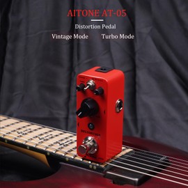 AITONE Distortion Pedal Mini Electric Guitar Effect Pedals with 2 Modes True-Bypass (AT-05）