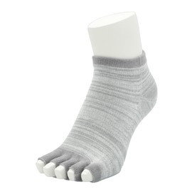 Fukuplanning FiveFit Fingerless 5-Toe Socks, Perforated, Heathered Color, Slim, Short, 22-24Cm, marble & grey